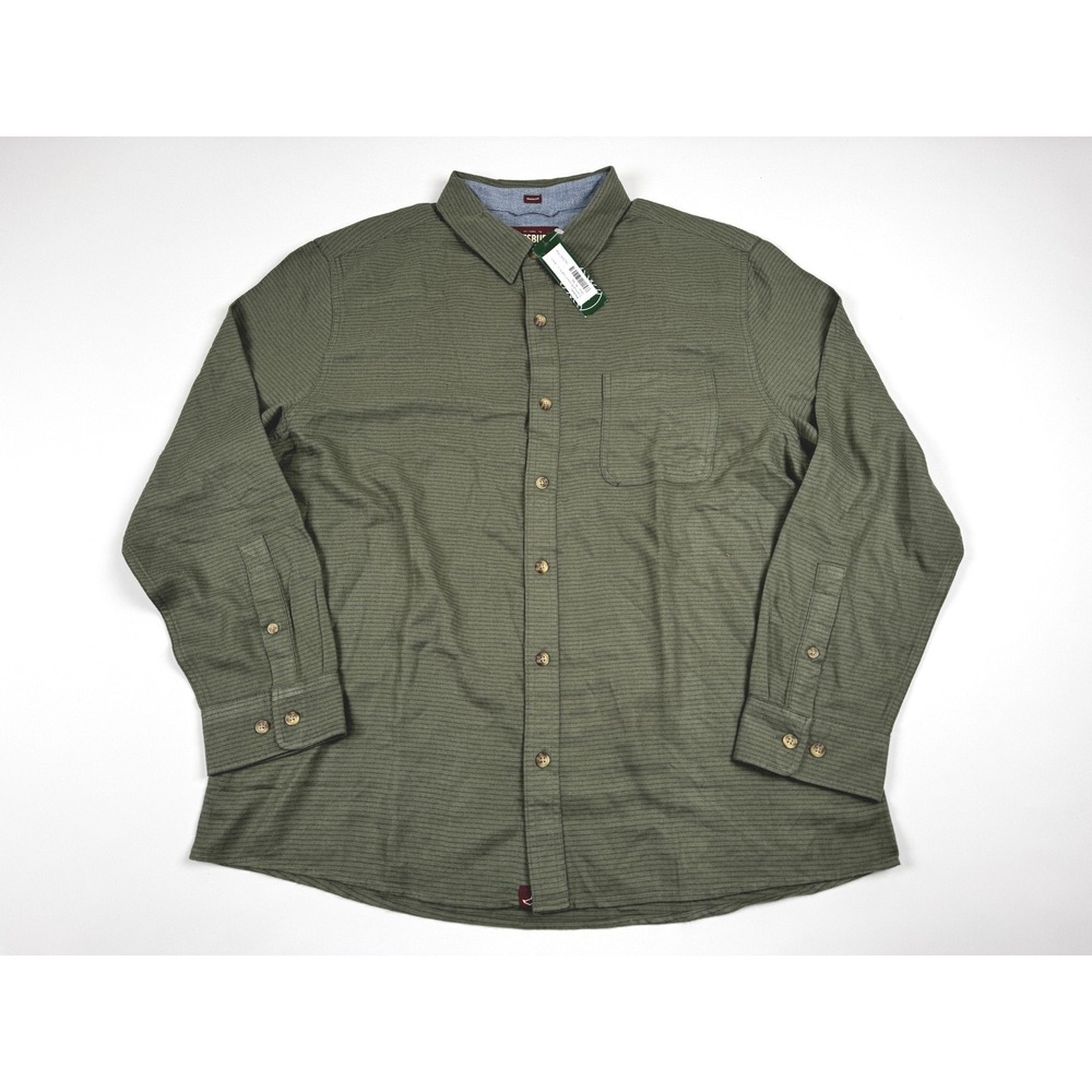 Alesbury Olive Essential‎ Brushed Twill Shirt Size XL (Short)